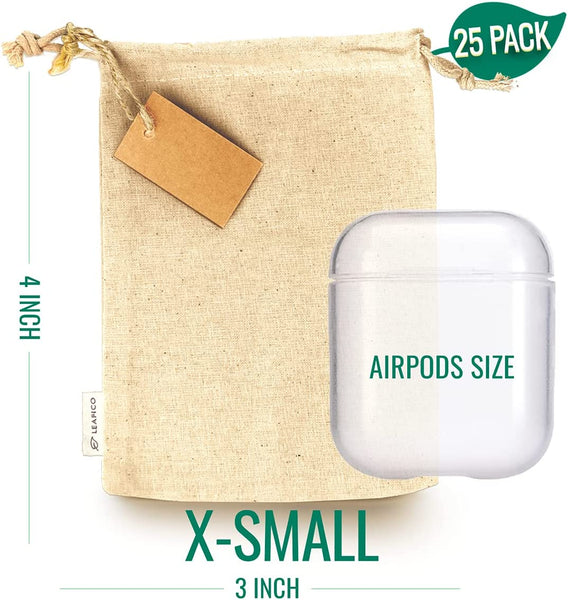 Leafico Multipurpose Reusable Cotton Bags X-Small 3x4"
