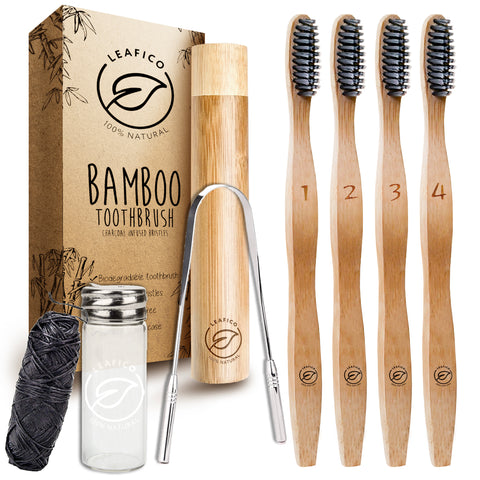 Bamboo Toothbrushes Set