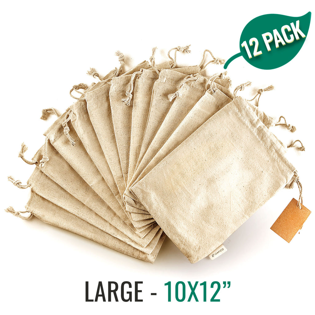 Multipurpose Reusable Cotton Bags XX-Large 19x23 – Leafico